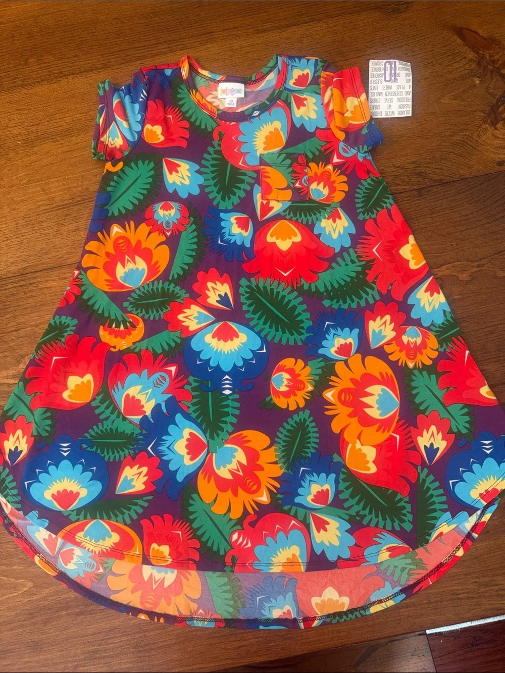 LuLaRoe Bright Multi Floral Scoop Neck Top